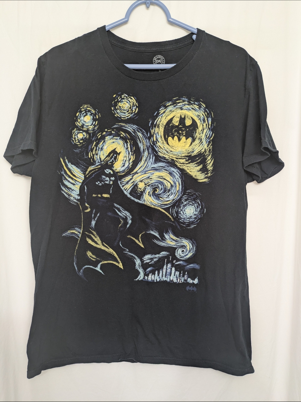 DC Comics Batman Starry Night Graphic Tee Youth Large Black